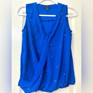 Worthington- Dress Tank- Blue with Bling